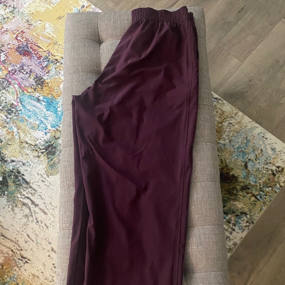 CALVIN KLEIN burgundy ankle wide pants